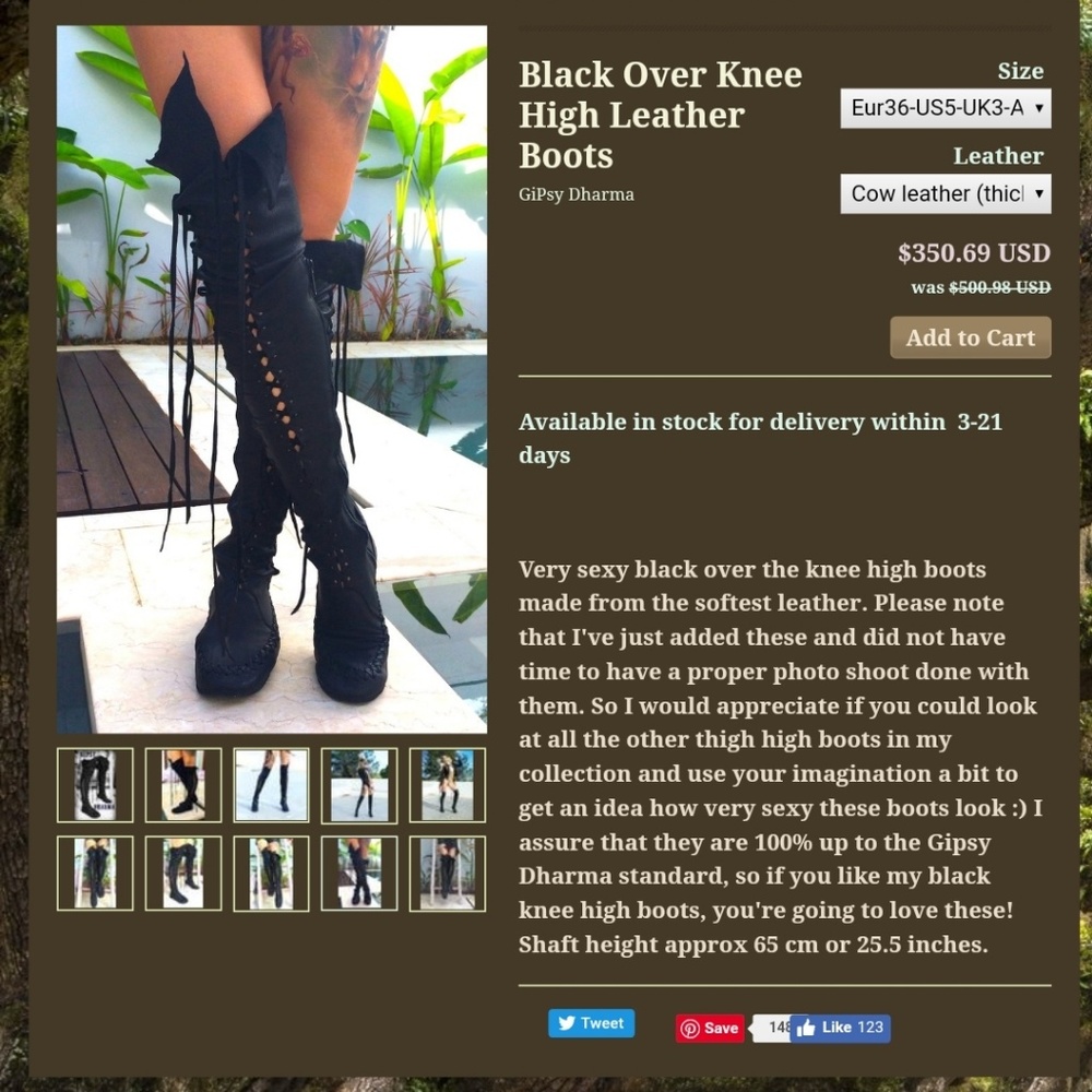 Gipsy Dharma over the knee moccasin boots